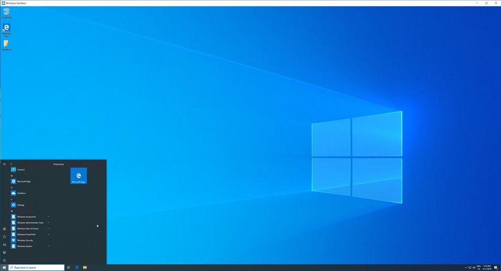 Windows 10 Sandbox Desktop Ansicht