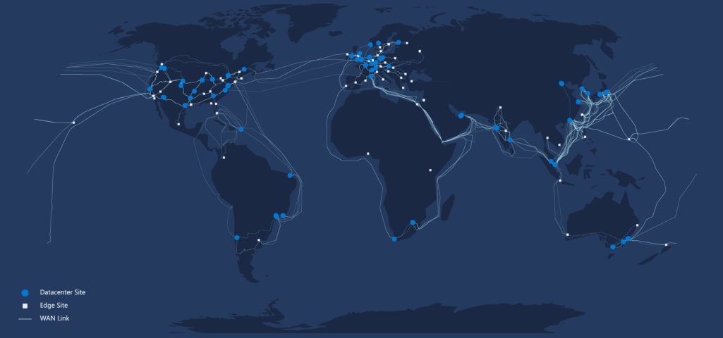 Weltweite Azure Backbone WAN Verbindungen